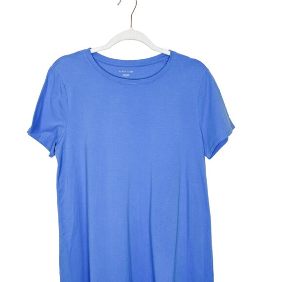 Eileen Fisher Tshirt Dress M Sky Blue Organic Cotton Jersey Mini Size Medium - Picture 4 of 9